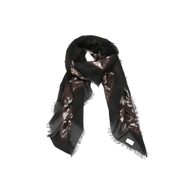 GUCCI Silk Scarves Women's Black-0
