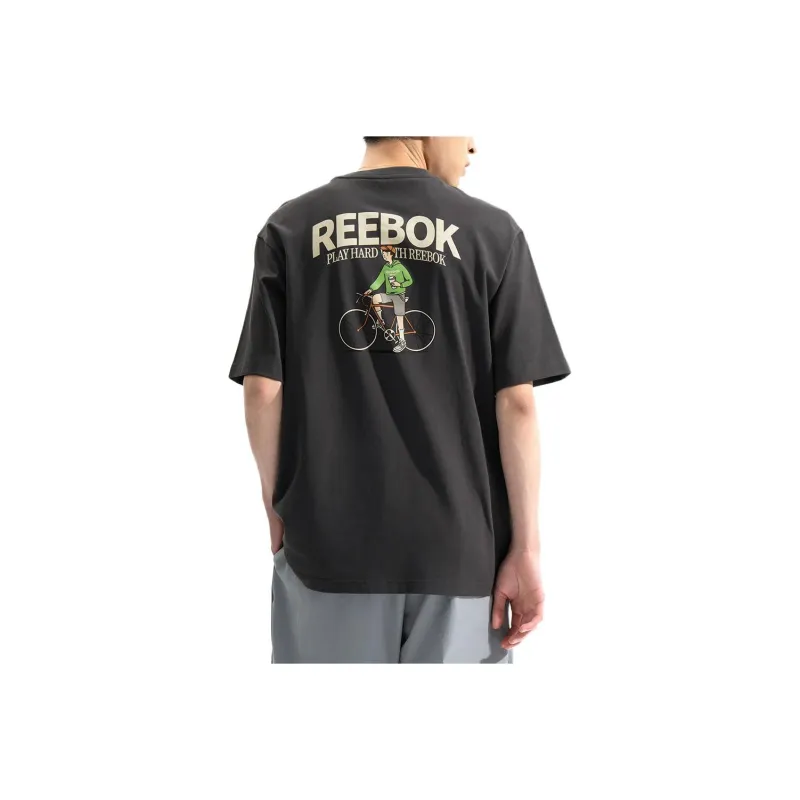 Reebok T Shirt Unisex Charcoal Black-0