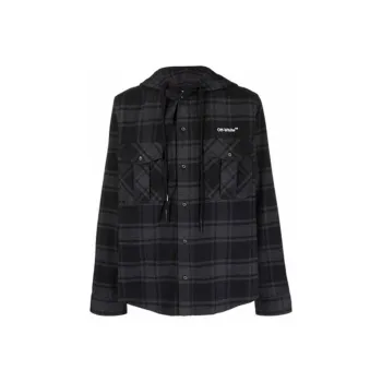OFF WHITE Arrows Check Hooded Shirt
