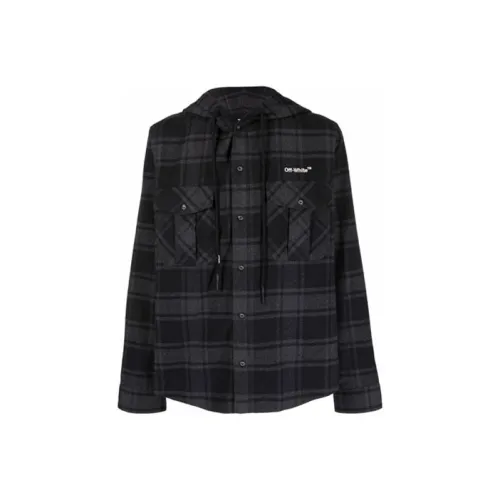 OFF WHITE Arrows Check Hooded Shirt