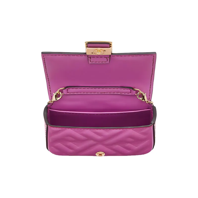 FENDI Lambskin Coin Purse Shoulder Bag Crossbody Bag Extra Mini Women's Purple 21-2