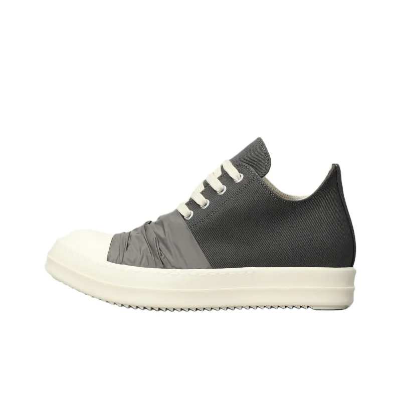 Rick Owens DRKSHDW Hustler Low Top Canvas Shoes Women's Gray-0