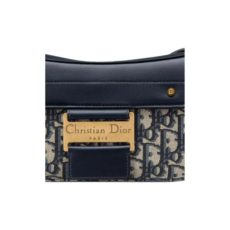 DIOR Cotton Shoulder Bag Small Size Women's Blue-6