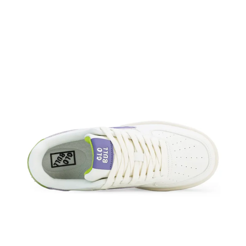 GLO BULL Anti Slip And Wear Resistant Height Increasing Low Top Skateboard Shoes Women's Beige Purple Green-3