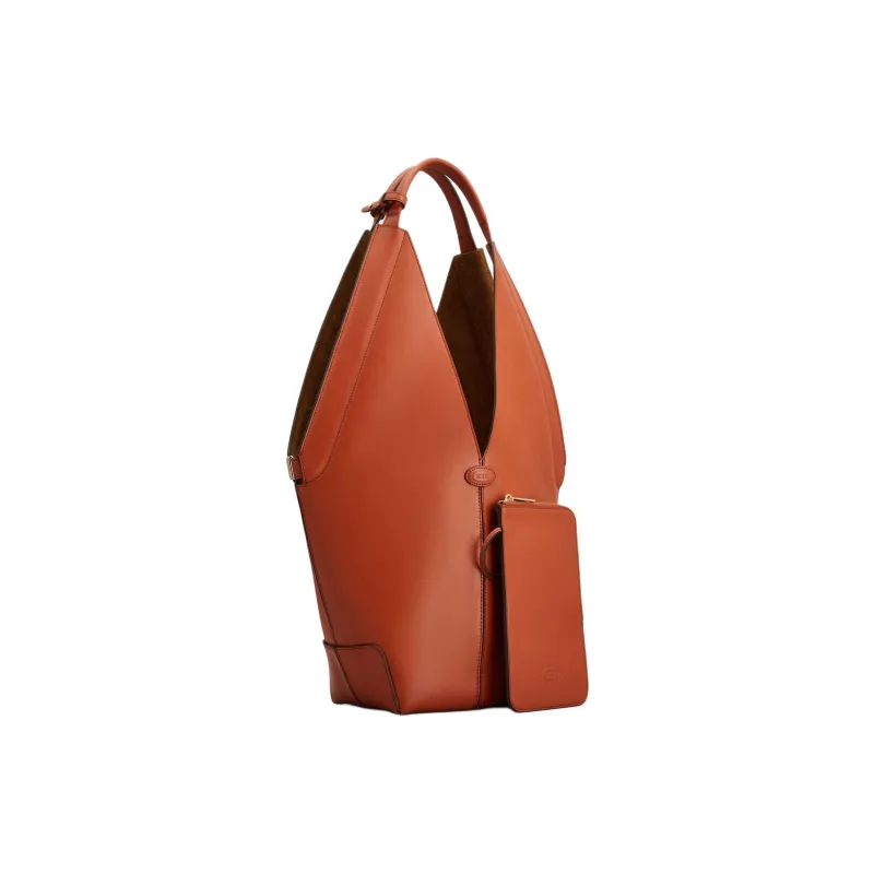 TOD'S DI Calfskin Handbag Trumpets Women's Orange-2