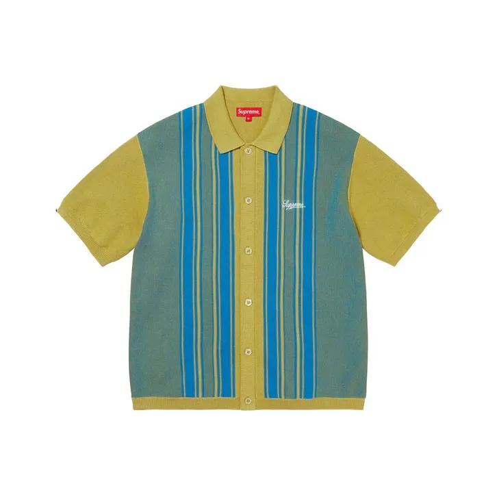 Supreme Stripe Button Up Polo-4
