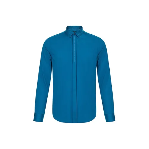 DAVID NAMAN Shirts Men Lake Blue