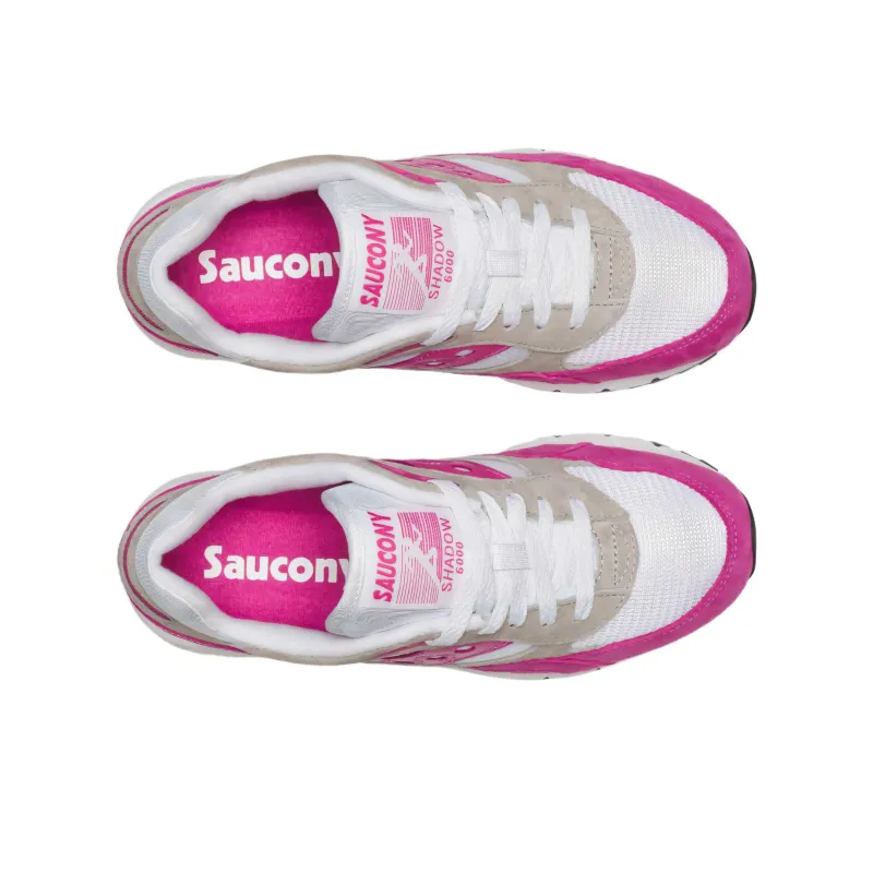 Saucony Shadow 6000 White Grey Pink-3