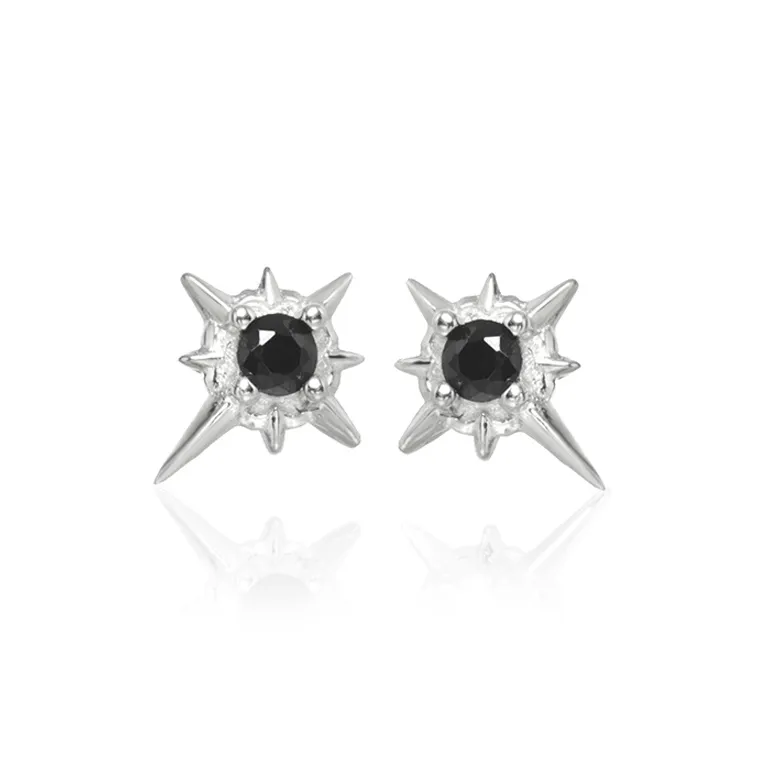 JOLLY NOTE Sterling Silver Stud Earrings Unisex Good Luck-0