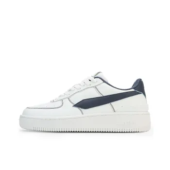 GLO BULL Anti Slip And Wear Resistant Height Increasing Low Top Skateboard Shoes Unisex White Blue Sewing Thread