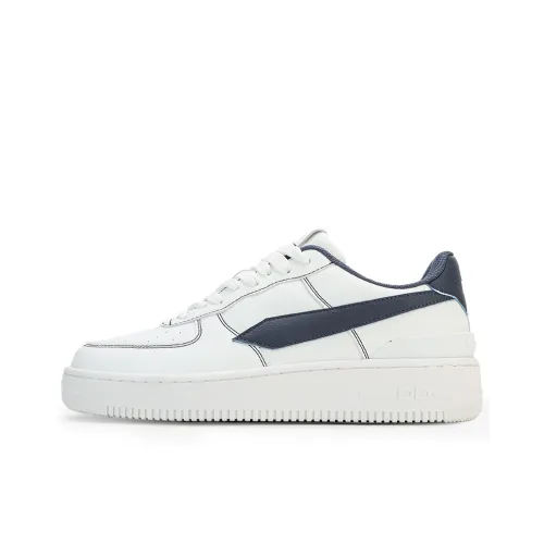 GLO BULL Anti Slip And Wear Resistant Height Increasing Low Top Skateboard Shoes Unisex White Blue Sewing Thread