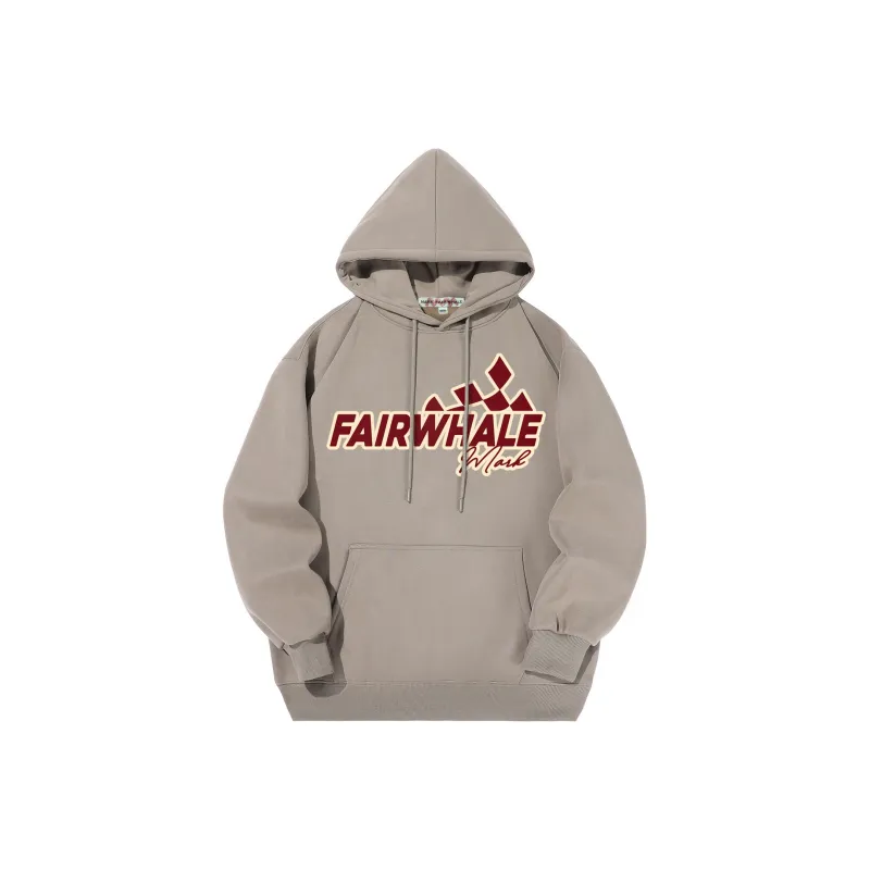 FAIRWHALE Letter Print Loose Fit Pullover Drop Shoulder Hoodie Unisex-35