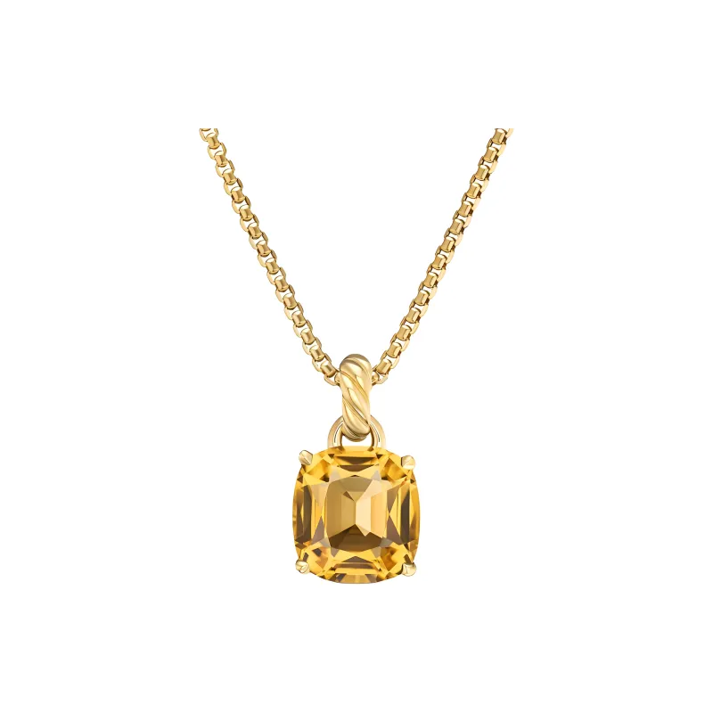David Yurman 18kt Yellow Gold And Citrine Marbella Pendant 12mm-0