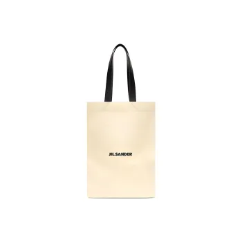 JIL SANDER Canvas Handbag Large Size Women's Natural