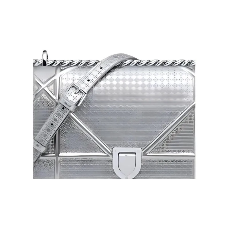 DIOR Calfskin Shield Bag Shoulder Bag Crossbody Bag Regular Women's Silver-4