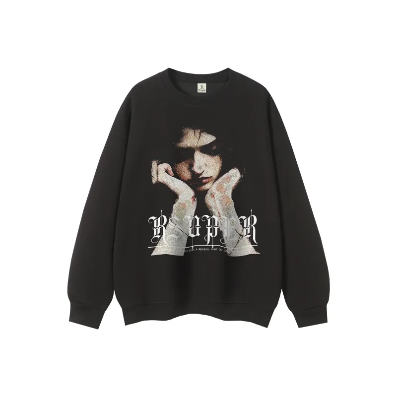 R.super Sweatshirt Unisex Black-0