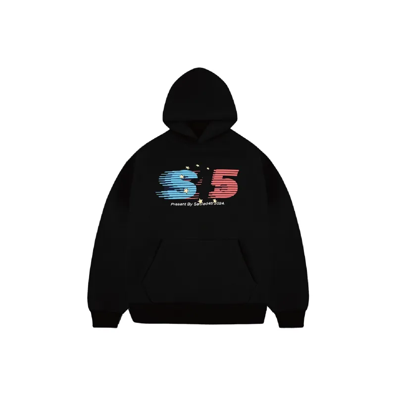 S45 Sweatshirt Fall And Winter Unisex Black Gray Two-Tone-0