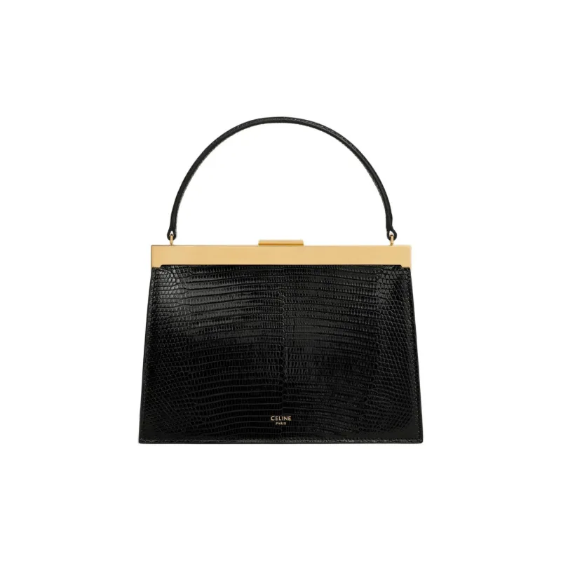 CELINE Lambskin Handbag Small Size Women's Black-0