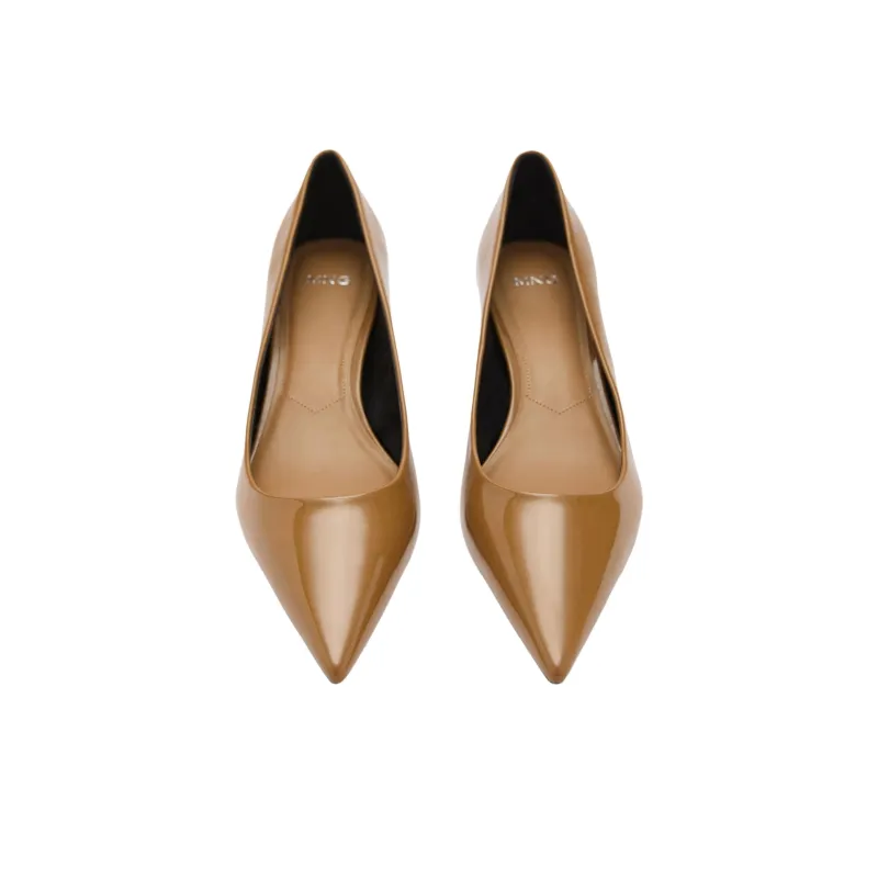 MANGO Slim Heel High Heels 5cm Women's Brown-2