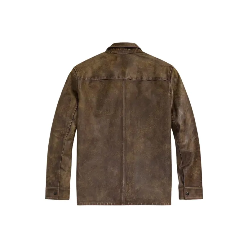 Ralph Lauren Leather Jacket Men's Tan-1