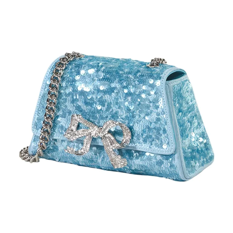 Self portrait Polyester Handbag, Shoulder Bag Mini Women's Blue-1