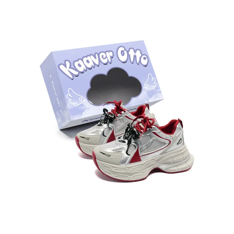KAAVER OTTO Cushioning Height Increasing Abrasion Resistant Slip Resistant Chunky Sneakers Women's-7