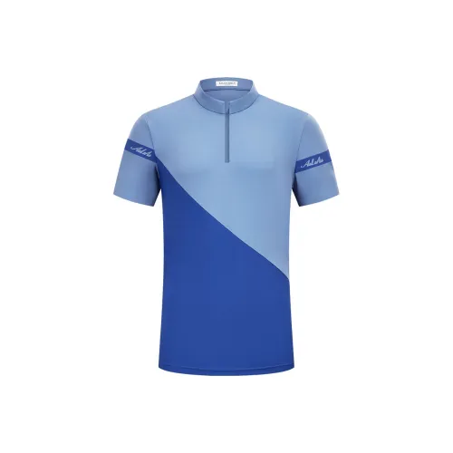 AILIAI Polo Shirt Men's Blue Geometry