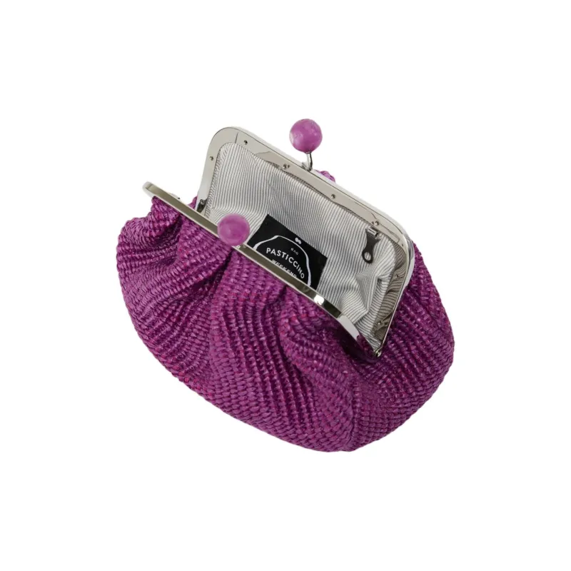 WEEKEND MaxMara Pasticcino Cotton Clutch Small Size Women's Purple-3