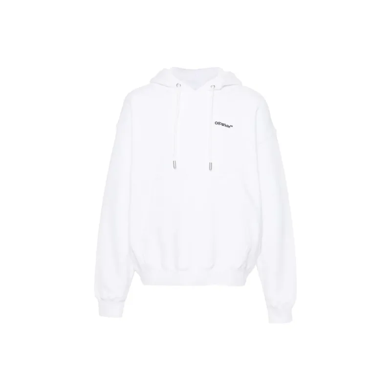 Off Logo Embroidered Drawstring Hoodie-0