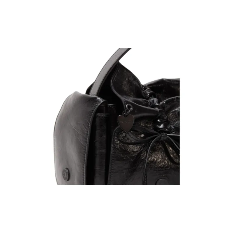 Acne Studios Bright Finish Leather Handbag Regular Women's Black-3