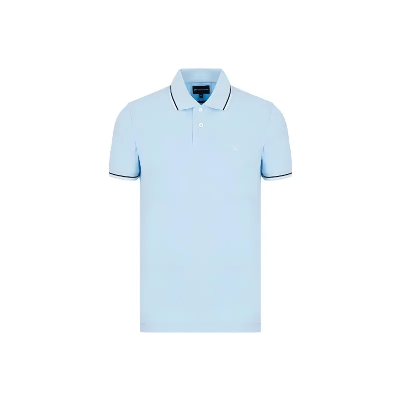 EMPORIO ARMANI Slim fit Stretch Piqué Polo Shirt With Micro Eagle-0