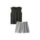 [Shoulder Width]Black+[Boxer Shorts]Dark Oolong Gray