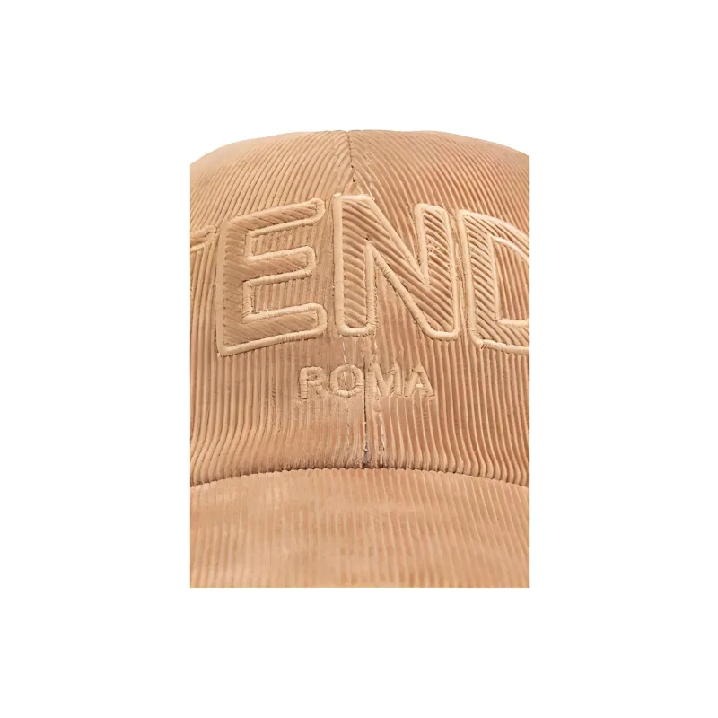 FENDI Logo Embroidered Corduroy Baseball Cap-2