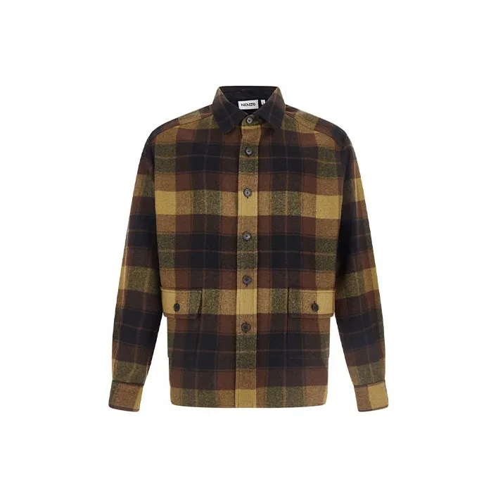 KENZO Shirts Men Brown-0