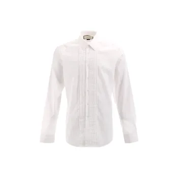 GUCCI Long Sleeve Pleated Bib Shirt