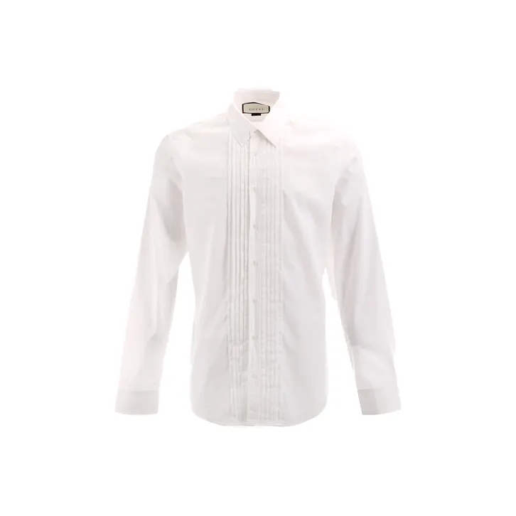 Brunello Cucinelli Long Sleeve Pleated Bib Shirt-0