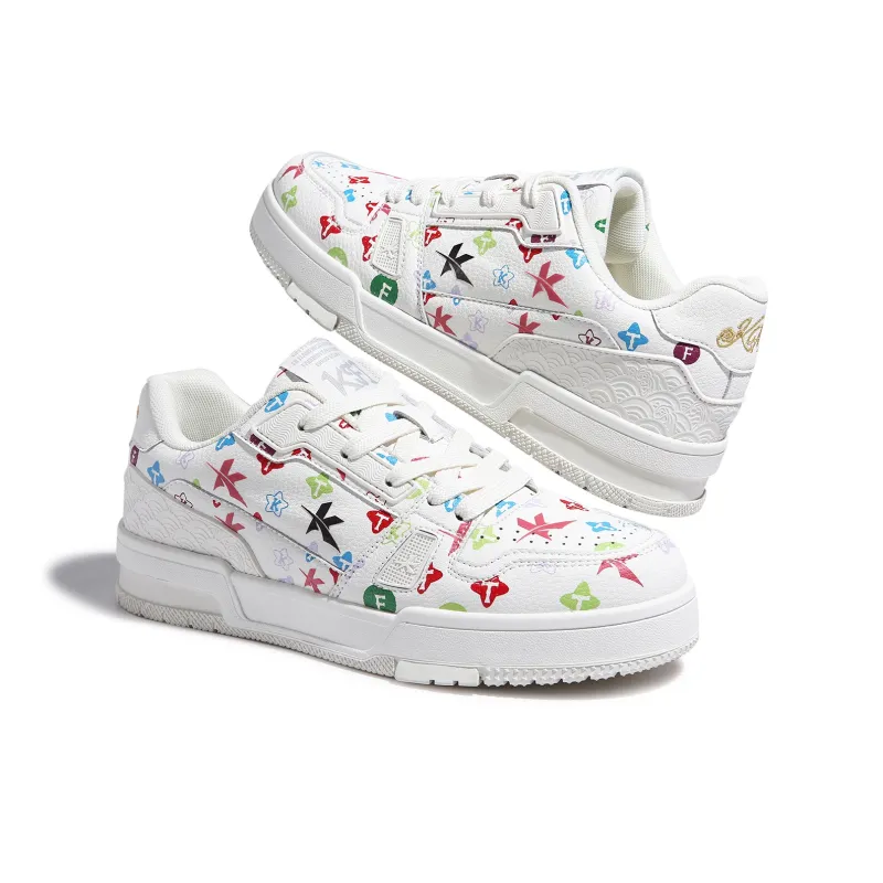 KFT Skateboard Shoes Unisex Low Top White Glaze-2