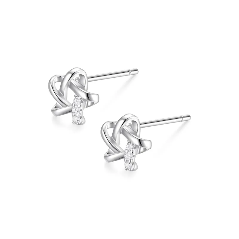 KADER 925 Sterling Silver Stud Earrings Women's Silver-1