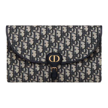 DIOR Bobby Jacquard Fabric Clutch Women's Blue