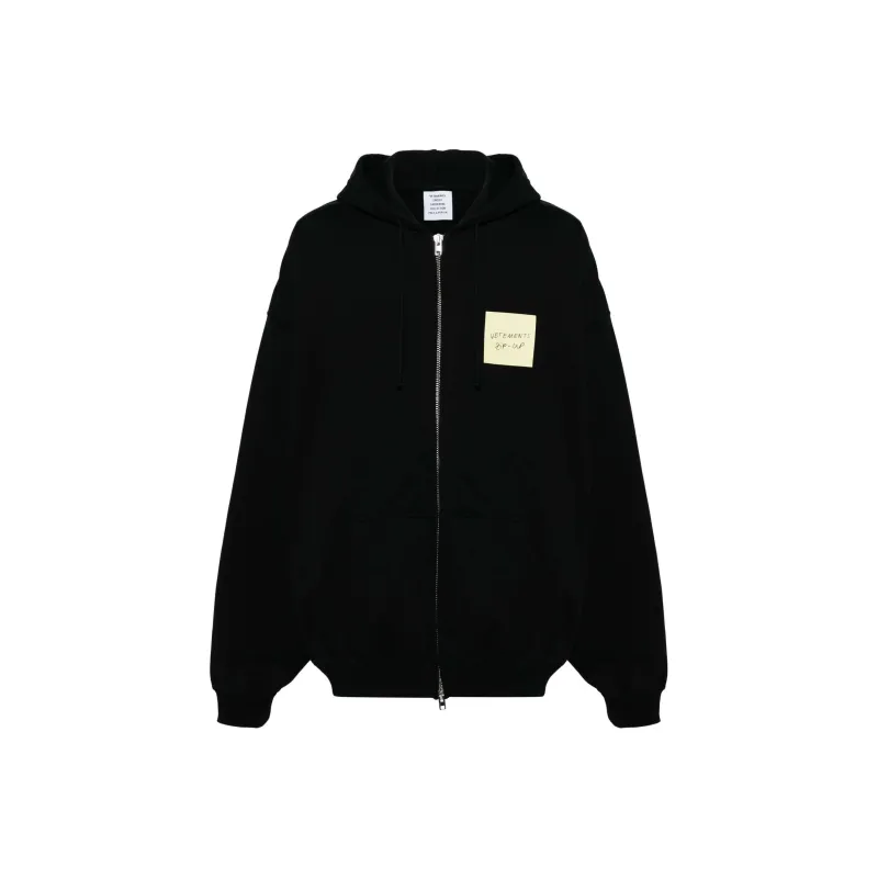Vetements Sticker Zip Up Hoodie-0