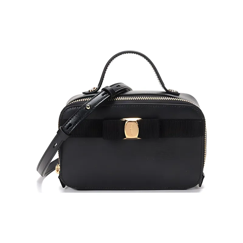 FERRAGAMO Cow Leather Shoulder Bag, Crossbody Bag, Handbag Mini Women's Black-0