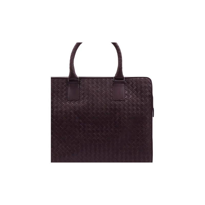 Bottega Veneta Leather Briefcases Men's Dark Brown-4