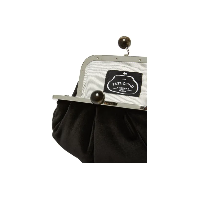 WEEKEND MaxMara Pasticcino Velvet Crossbody Bag, Shoulder Bag Small Size Women's Black-5