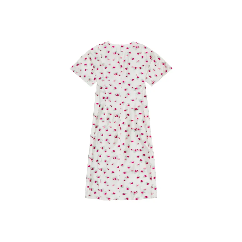 GANNI Floral Printed V Neck Midi Dress-1