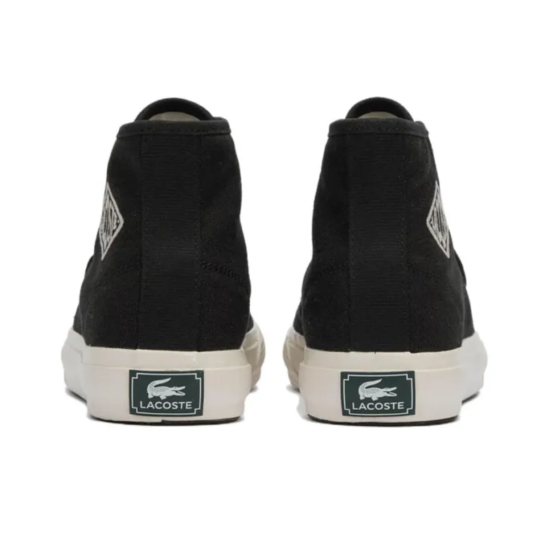 LACOSTE Backcourt High Top Skateboard Shoes Women's Black White-3