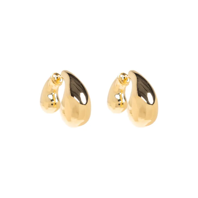 Bottega Veneta Metal Gold Plated Earrings Men's Gold-0