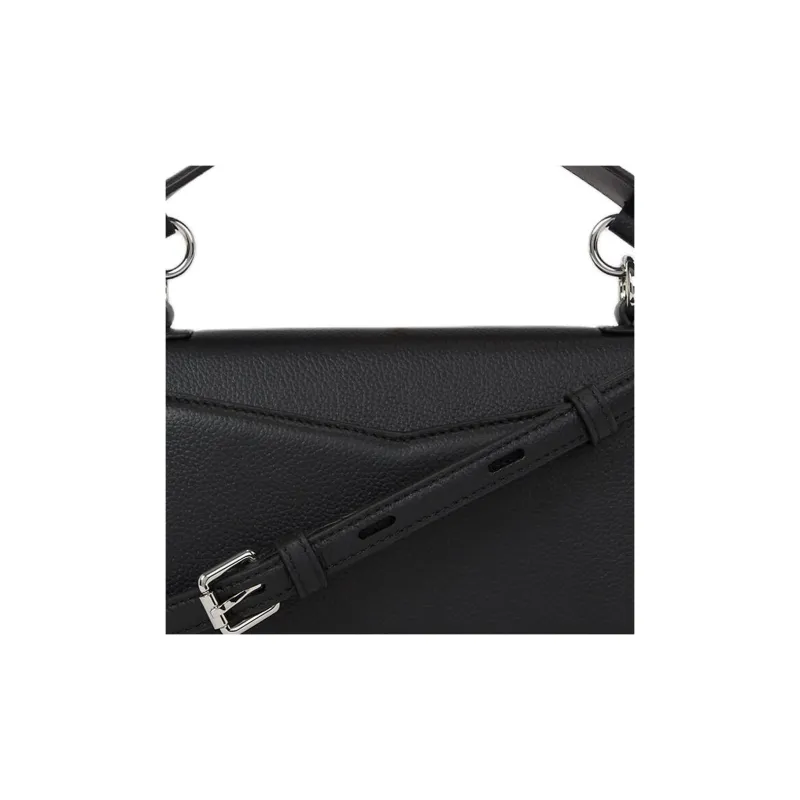 KARL LAGERFELD Cow Leather Shoulder Bag, Crossbody Bag Women's Black-3