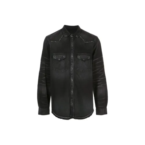 AMIRI Rough Studded Denim Button Down Shirt