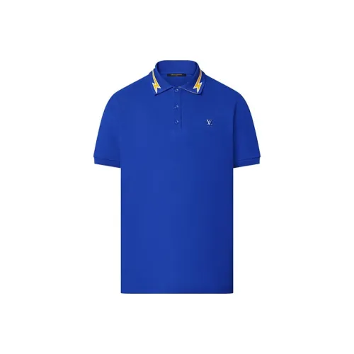 LOUIS VUITTON New Quarterly Products Of LV Polo Shirts Men Blue