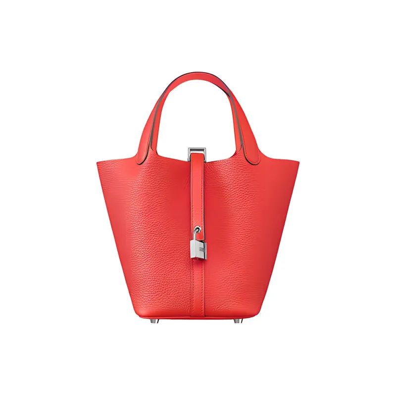 HERMES Picotin Lock Cow Leather Basket Bag Handbag Women's 0E Rose Texas Pink-0
